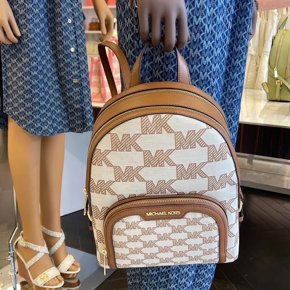 Michael Kors Jaycee Medium Logo Zip Pocket Backpack   35S3G8TB2J LUGGAGE